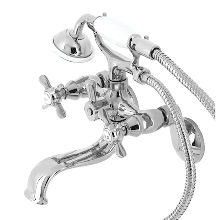Kingston Brass KS246C Wall Mount Clawfoot Tub Faucet with Hand Shower, Polished Chrome KS246C